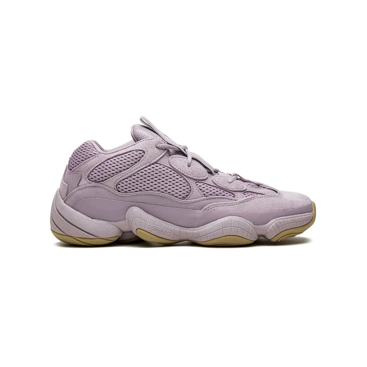 Adidas Yeezy 500 Soft Vision baskets homme et femme en daim, mesh et cuir multicolore, vue de profil