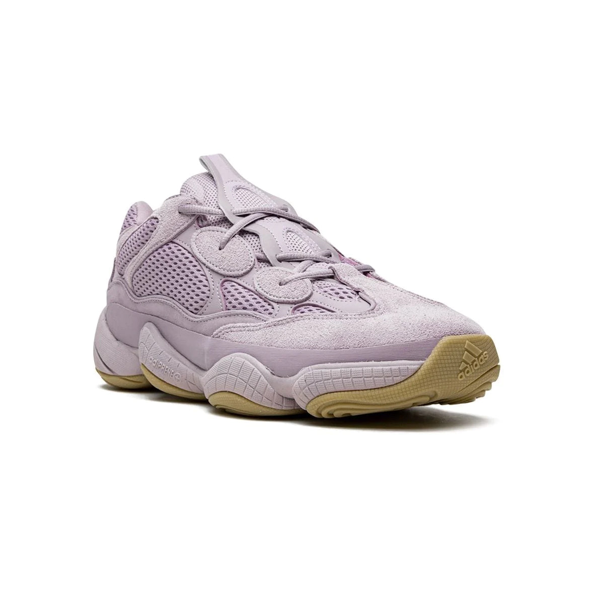 Adidas Yeezy 500 Soft Vision baskets homme et femme en daim, mesh et cuir multicolore, vue de face