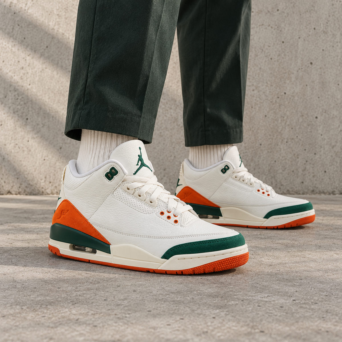 Air Jordan 3 SoleFly Miami baskets homme et femme en cuir bleu, vue arrière