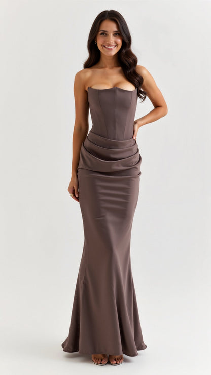 Alice | Robe longue colonne pour invitée de mariage femme