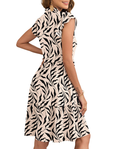 Robe Midi Femme en stretch, col V, coupe fluide – Menvelo