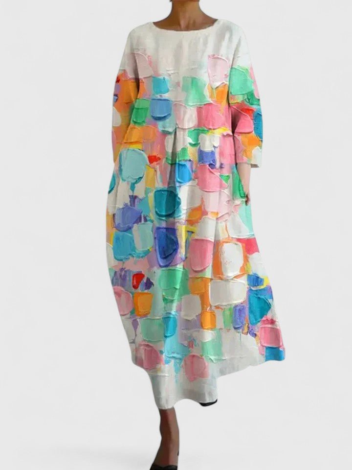 Aria | Robe pour femme à manches trois-quarts avec imprimé tortue de mer