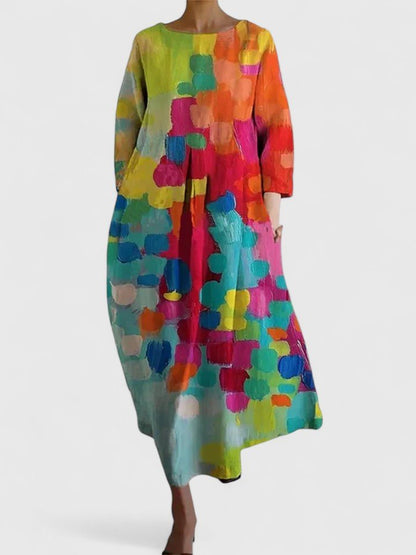 Aria | Robe pour femme à manches trois-quarts avec imprimé tortue de mer