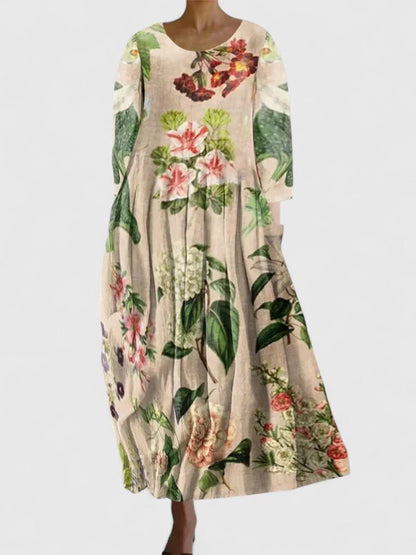 Aria | Robe pour femme à manches trois-quarts avec imprimé tortue de mer