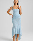 Robe Longue Femme Asymétrique – Bretelles Larges et Coupe Fluide