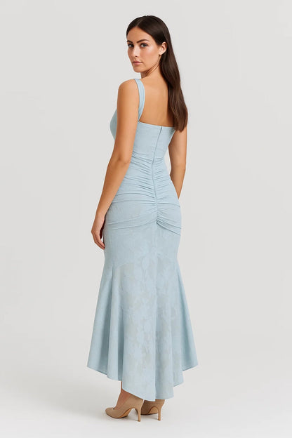 Robe Longue Femme Asymétrique – Bretelles Larges et Coupe Fluide