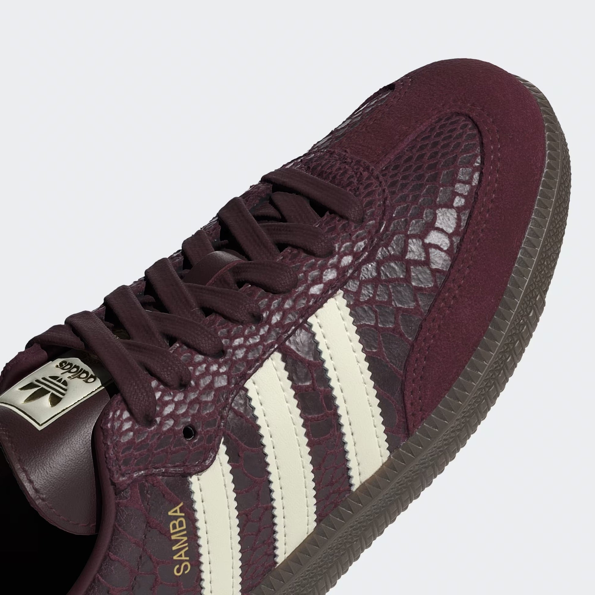 Sneakers basses Adidas Samba snakeskin maroon cream white unisexe