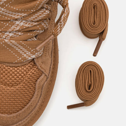 UGG Lowmel Chestnut baskets enfant en daim et textile recyclé marron chestnut, vue de dessus