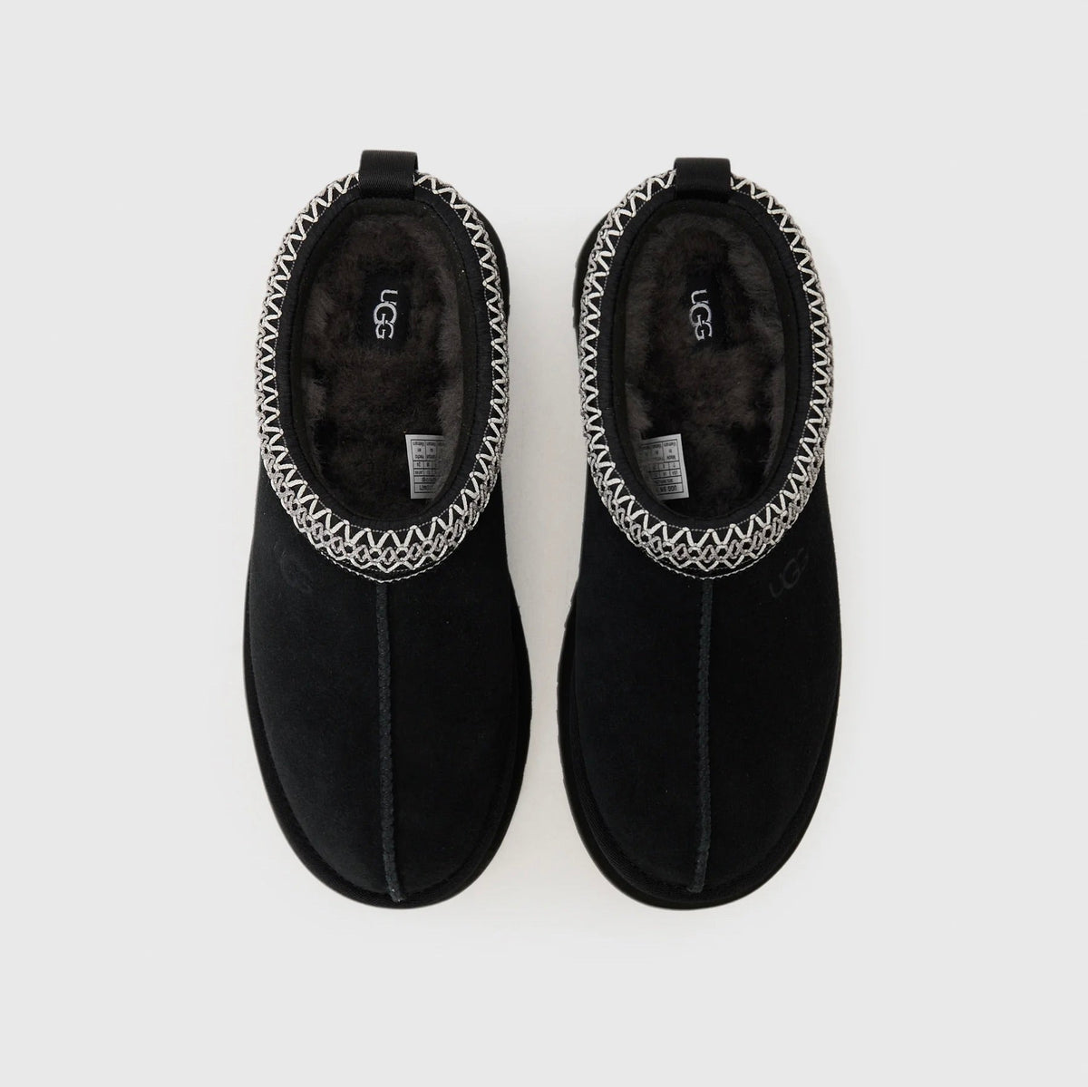 UGG Tazz II Black chaussons à plateforme femme en daim et peau de mouton noir, vue arrière