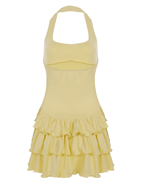 Robe Mini Femme en tissu léger, à volants, coupe confortable – Menvelo