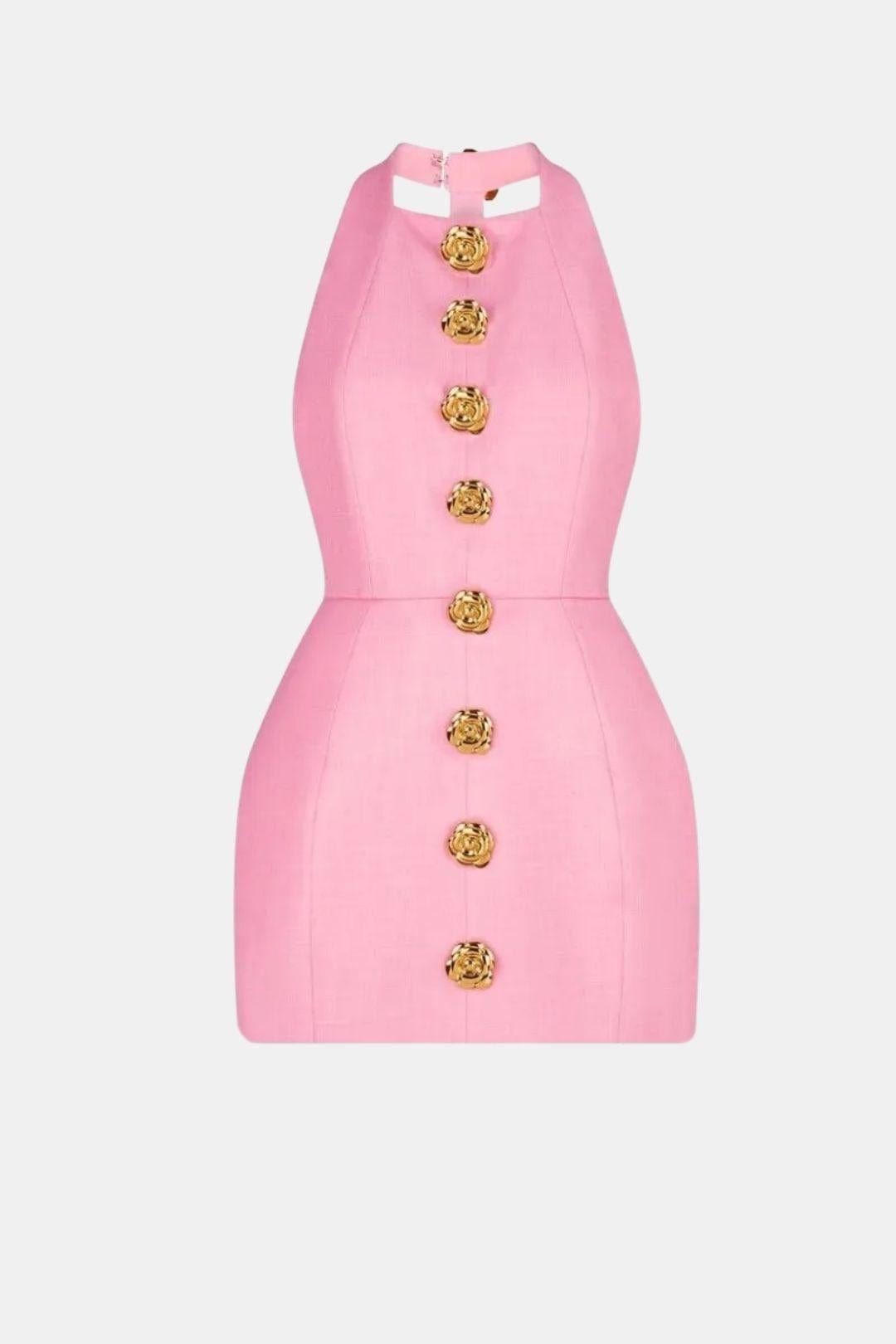 Robe Mini Femme en tissu léger, dos nu, coupe moulante – Menvelo