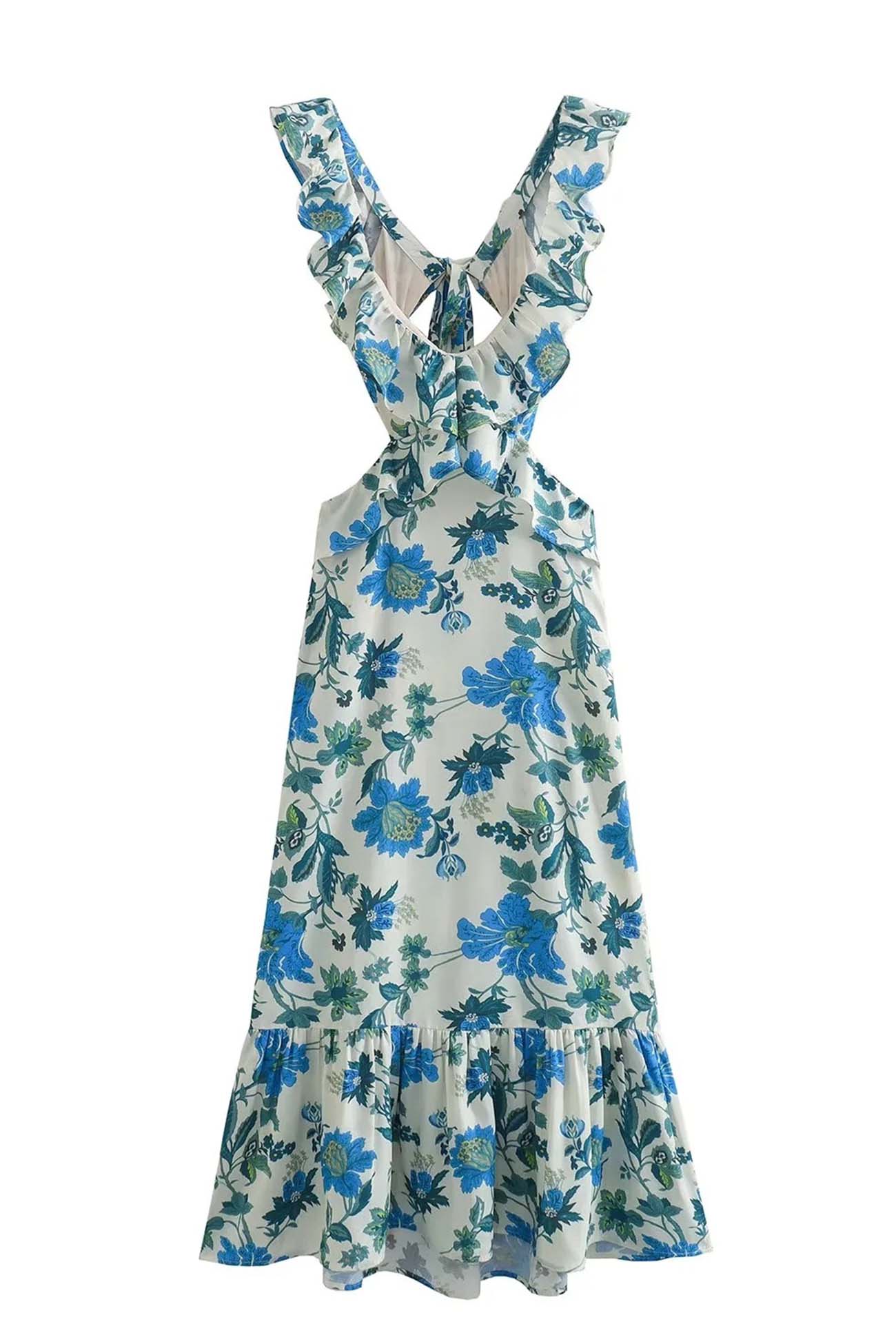 Bethany | Robe maxi élégante à volants et imprimé floral pour femme