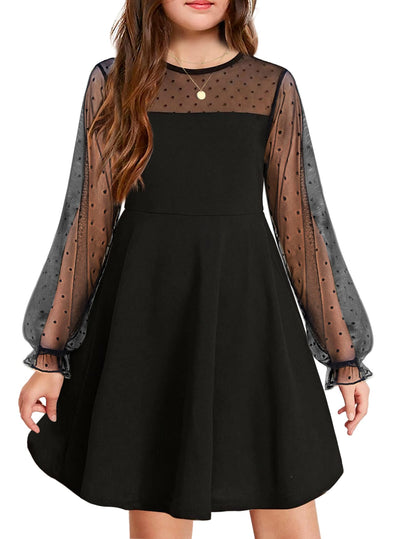Robe Midi Femme en tissu léger, manches longues, coupe fluide – Menvelo