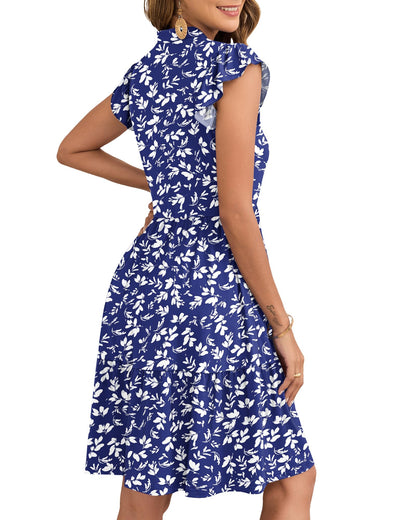Robe Midi Femme en stretch, col V, coupe fluide – Menvelo