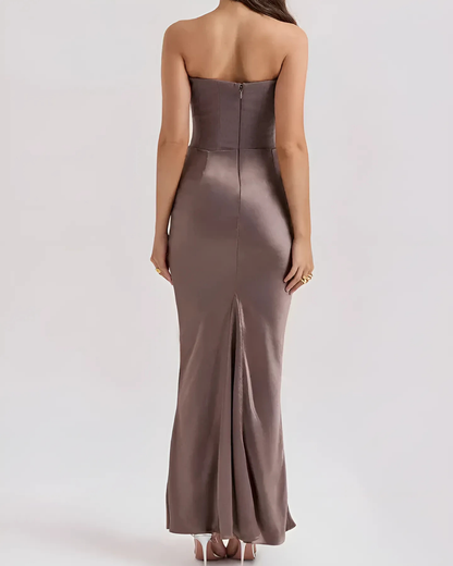 Brooklyn | Robe longue élégante drapée pour femmes, invitée de mariage