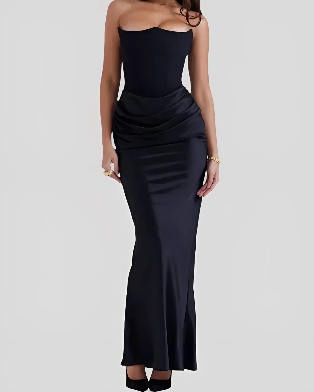 Brooklyn | Robe longue élégante drapée pour femmes, invitée de mariage