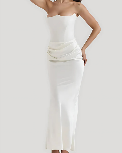 Brooklyn | Robe longue élégante drapée pour femmes, invitée de mariage
