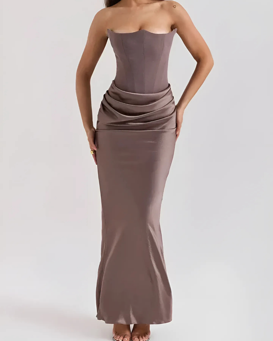Brooklyn | Robe longue élégante drapée pour femmes, invitée de mariage