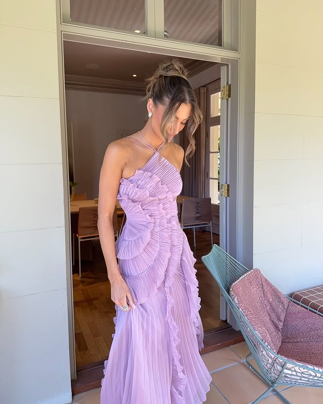Brooklyn | Robe maxi dos nu à volants pour femmes, invitée de mariage
