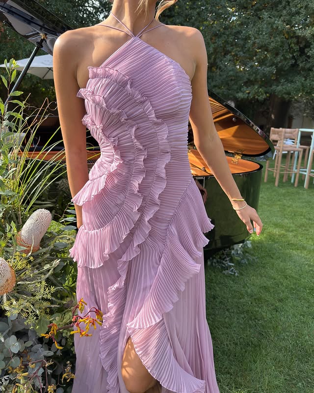 Brooklyn | Robe maxi dos nu à volants pour femmes, invitée de mariage