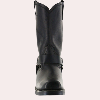 Bottes Western Homme Marius en Cuir à Boucle et Talon Bas