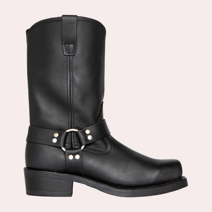 Bottes Western Homme Marius en Cuir à Boucle et Talon Bas