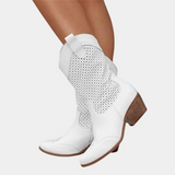 Bottes Western Femme Solène Ajourées à Talon Épais