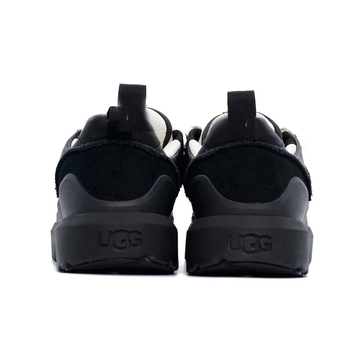 UGG Heritage Utility Sneaker Black baskets homme et femme en cuir et textile technique noir, vue arrière