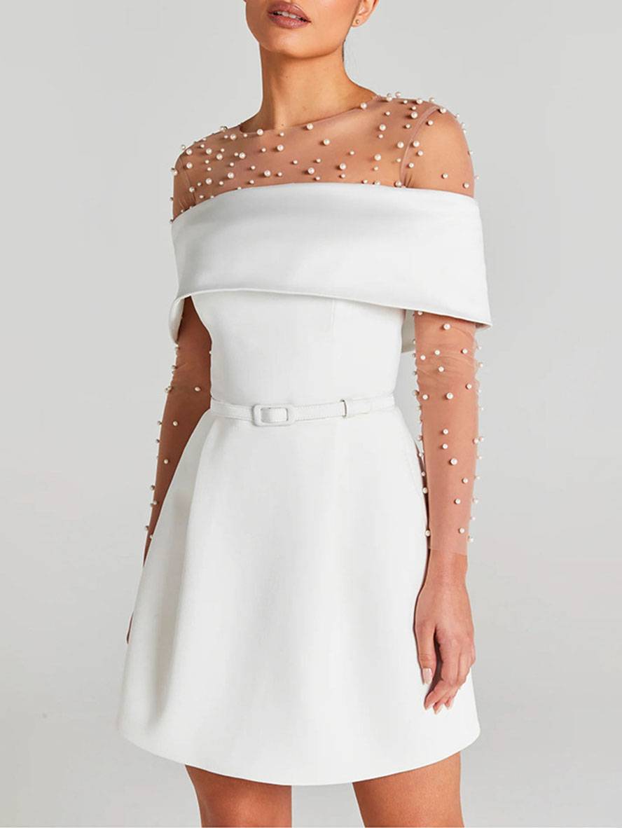 Robe Mini Femme en tissu léger, sans manches, coupe moulante – Menvelo