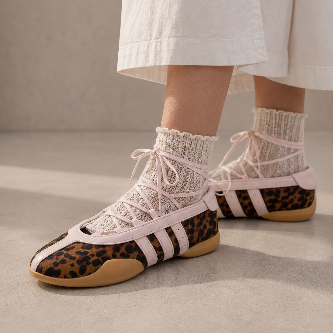 Adidas Taekwondo Mei Ballet Leopard Print Clear Pink