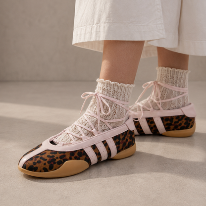 adidas Taekwondo Mei Leopard Ballerines Marron Rose Femme - 5