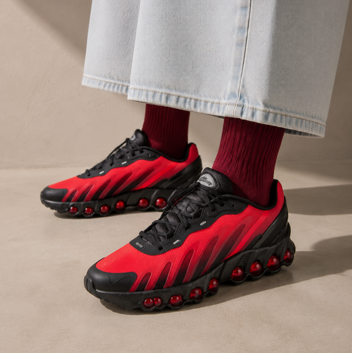 Nike Air Max DN8 Black Bright Crimson, Baskets Lifestyle Unisexe Mesh – photo 5
