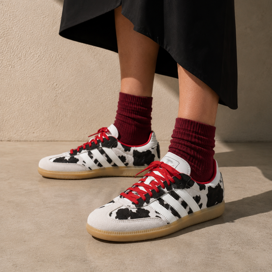 Sneakers basses Adidas Samba cow print aurora coffee unisexe