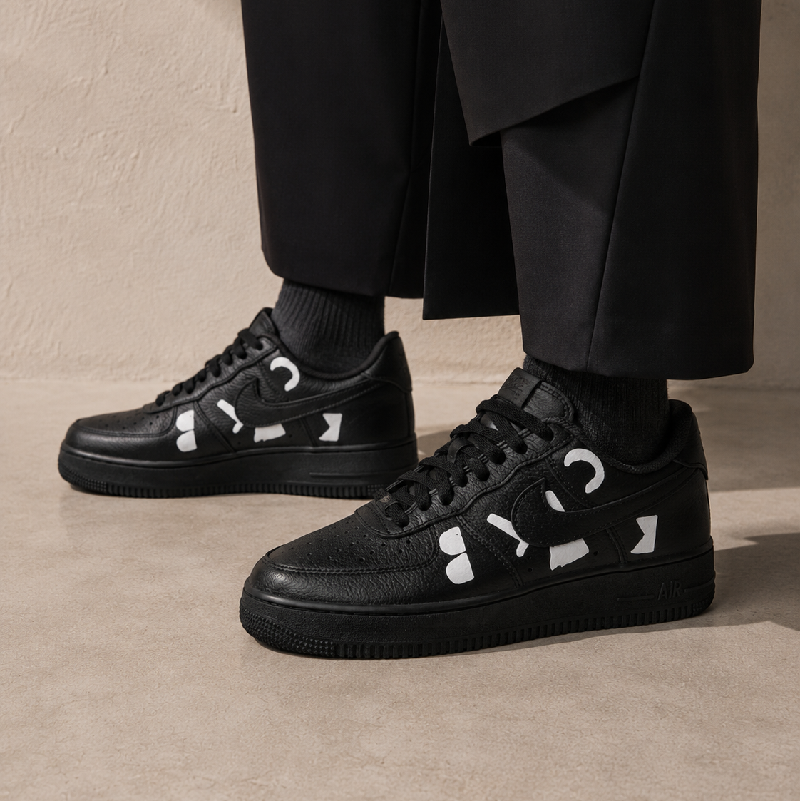 Nike Air Force 1 Low Retro SP BLACK Comme des Garçons Black, Baskets Basses Unisexe Cuir – photo 5