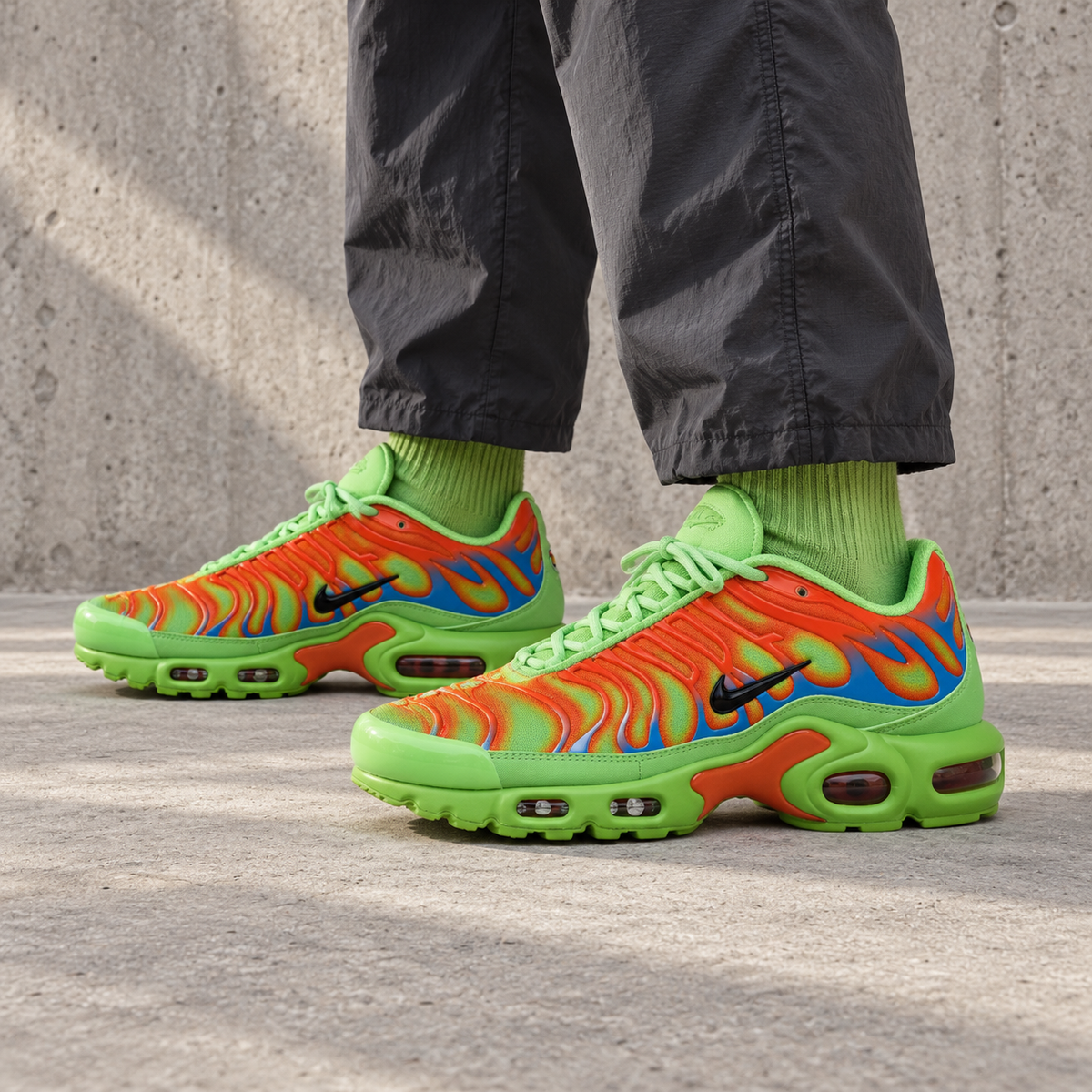 Nike Air Max Plus TN x Supreme Mean Green baskets homme et femme en mesh et TPU vert, vue arrière
