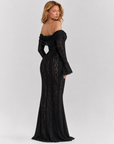 Robe Longue Femme en Dentelle – Coupe Sirène Épaules Dénudées