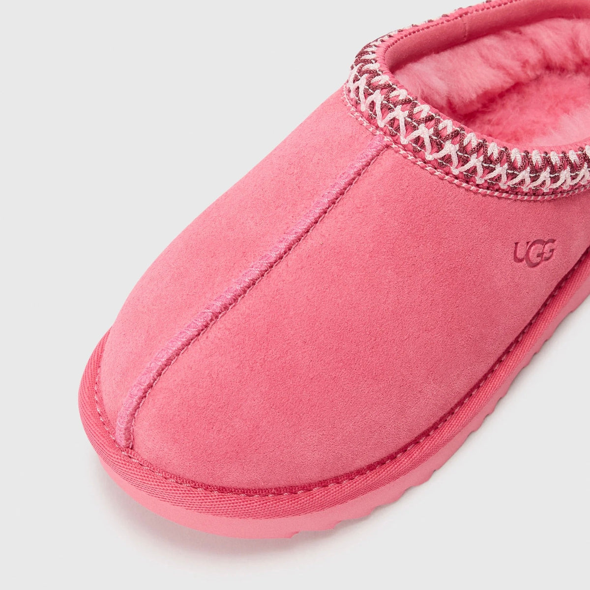 UGG Tasman II Pink Bloom chaussons femme en daim et peau de mouton rose poudré, vue de dessus