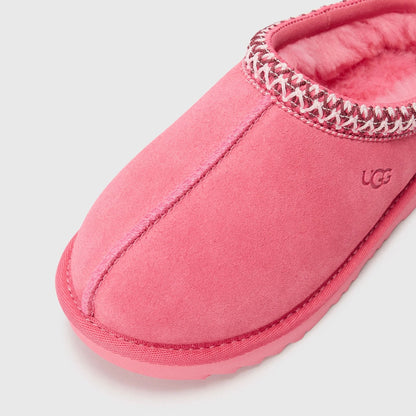 UGG Tasman II Pink Bloom chaussons femme en daim et peau de mouton rose poudré, vue de dessus