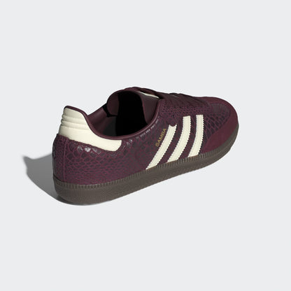 Sneakers basses Adidas Samba snakeskin maroon cream white unisexe