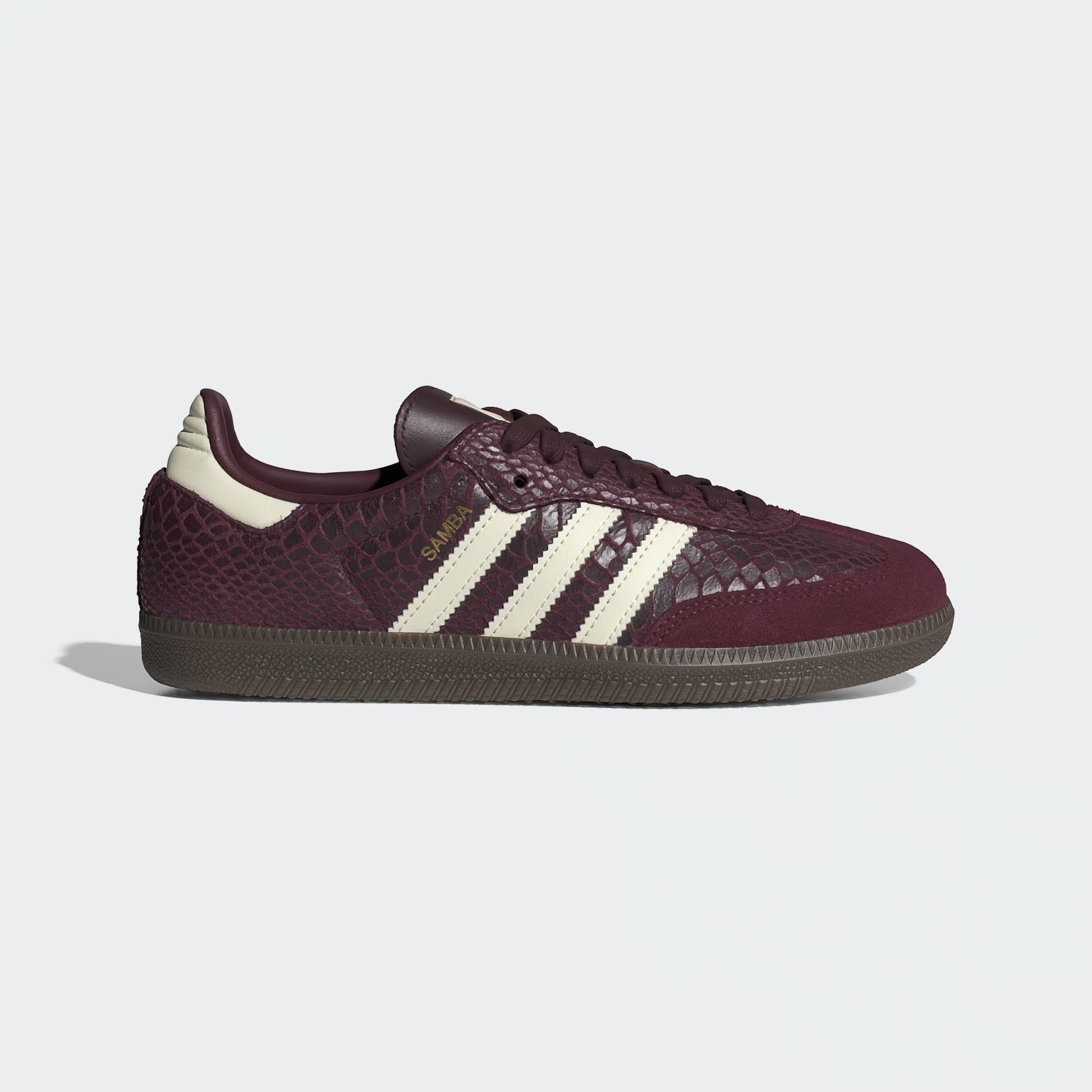 Sneakers basses Adidas Samba snakeskin maroon cream white unisexe