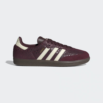 Sneakers basses Adidas Samba snakeskin maroon cream white unisexe