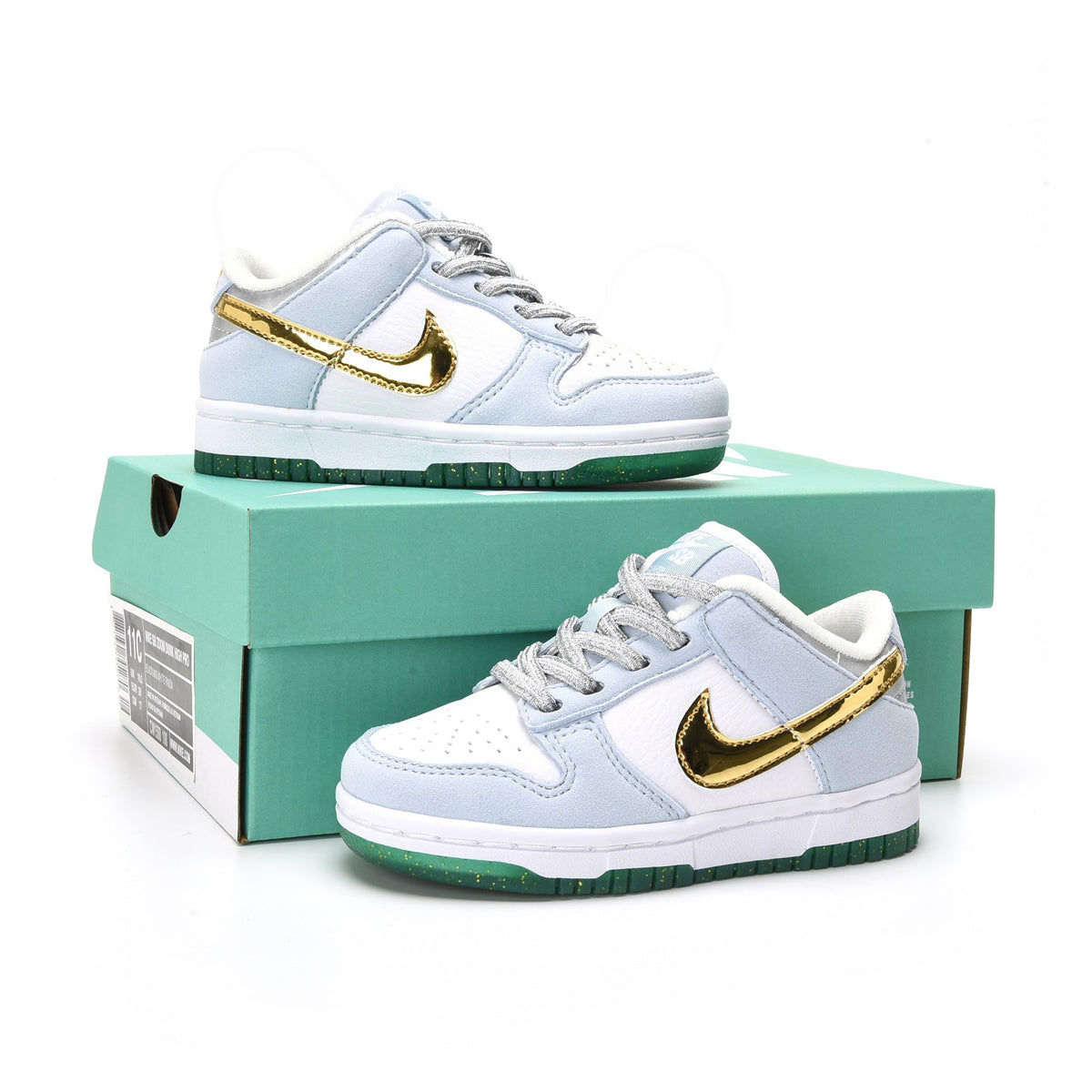 Nike Dunk Low x Sean Cliver baskets basses enfant en cuir multicolore, vue de face