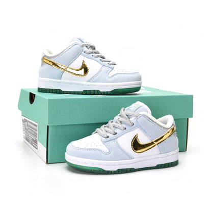 Nike Dunk Low x Sean Cliver baskets basses enfant en cuir multicolore, vue de face