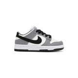 Nike Dunk Low Enfant Noir Gris, Baskets Basses en Cuir, Semelle en Caoutchouc