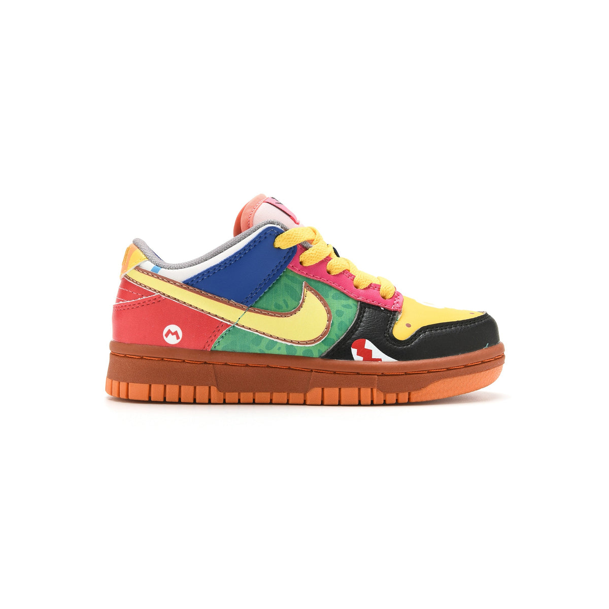 Nike Dunk Low What the Super Mario baskets basses enfant en cuir multicolore, vue de profil
