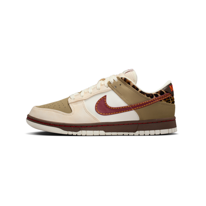 Nike Dunk Low Retro Khaki Team Red Pearl White Baskets Kaki Rouge Mixte - 4