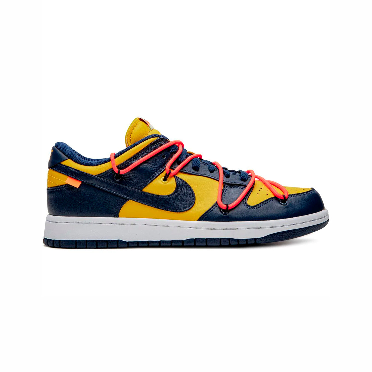 nike dunk low off-white university gold baskets vue latérale