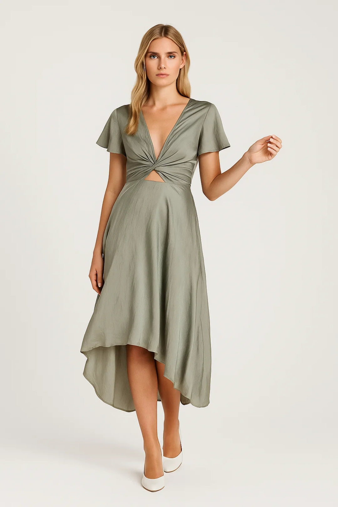 Robe Midi Femme Portefeuille – Silhouette Fluide et Élégante