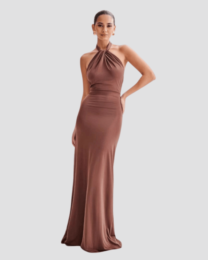 Robe Longue Femme Dos Nu – Coupe Moulante Halter