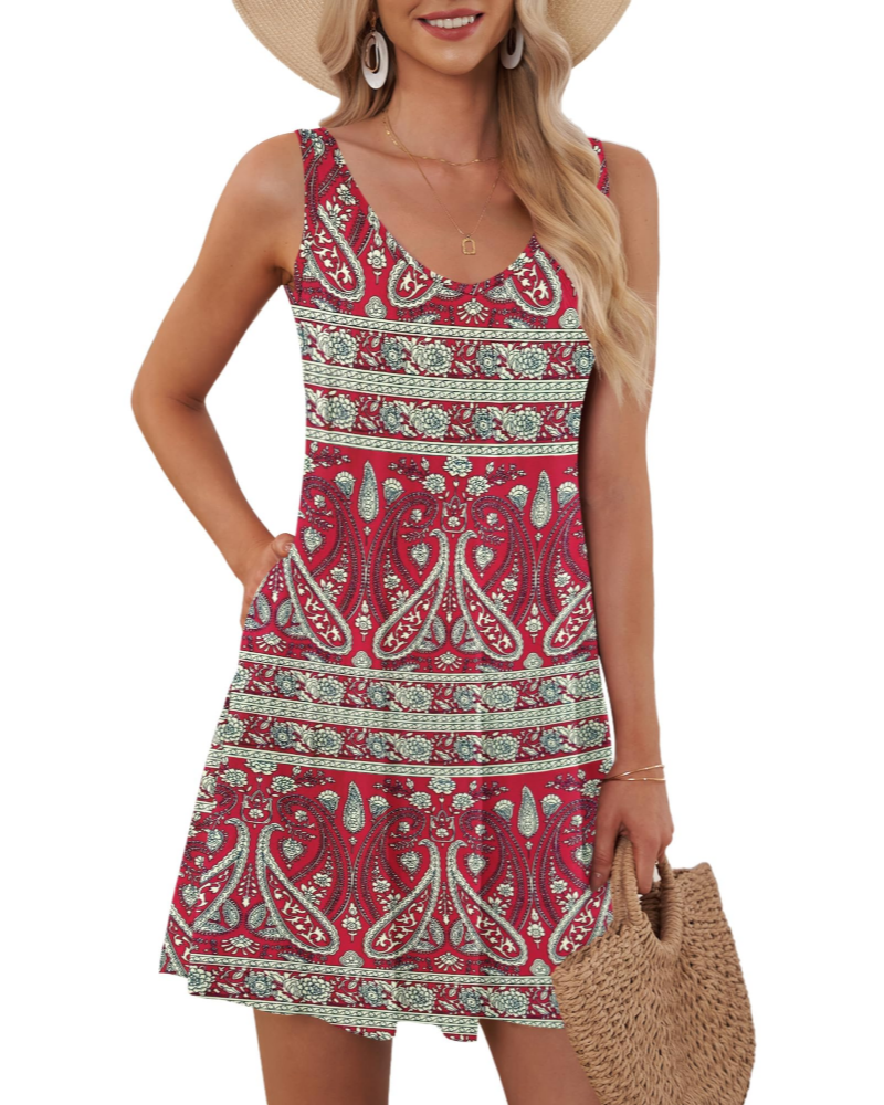 Robe Mini Femme en tissu léger, col V, coupe fluide – Menvelo